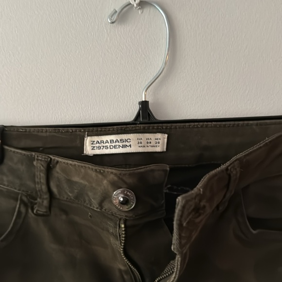 Zara Z1975 skinny moto camouflage high rise denim jeans size 36 / 4 - Picture 6 of 9